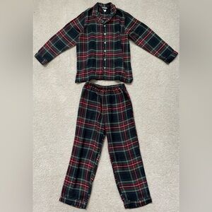 Pottery Barn Girls 12 Holiday Plaid Cozy Pjs